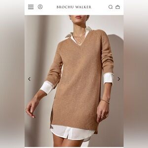 Brochu Walker The Looker Layered V Neck Dress 
Size small / cashmere